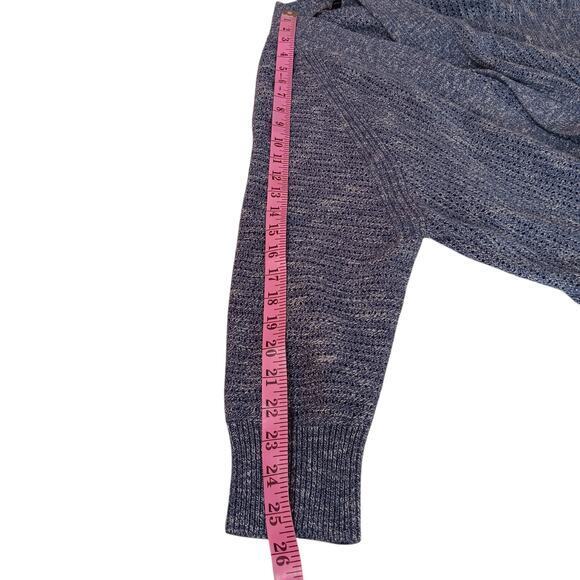 BANANA REPUBLIC Knitted Sweater Open Front Cardigan Size Medium Blue Cotton‎ - Picture 5 of 8
